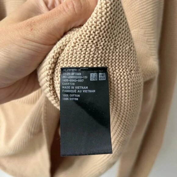 Uniqlo 3D KNIT COTTON CREW NECK SWEATER camel color - Picture 11 of 14